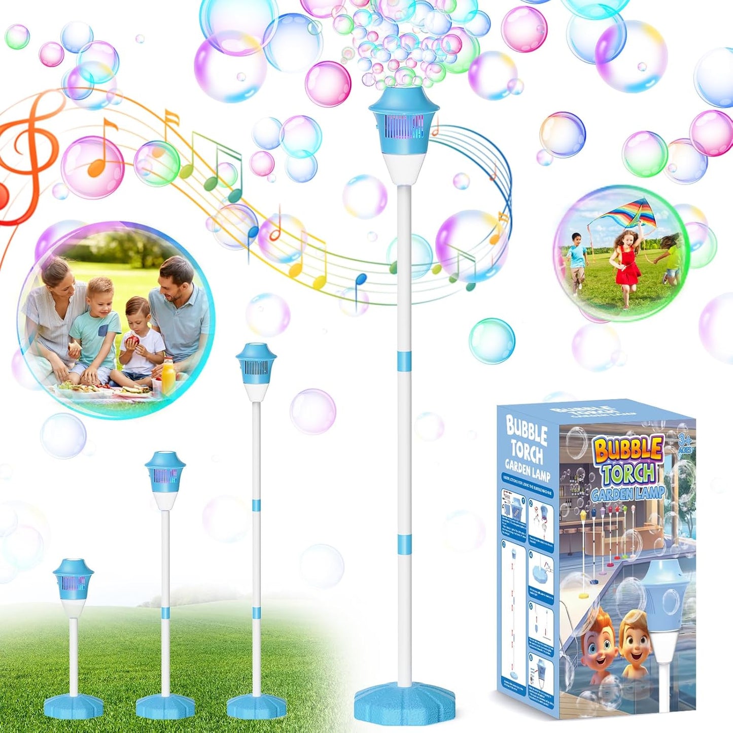 Adjustable Standing Bubble Machine for Kids’ Parties, Outdoor Play & Events