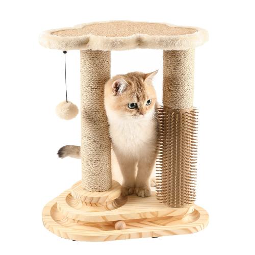 Cat Scratching Post, Indoor Cat Scratch Tower for Claw Care, Play & Furniture Protection